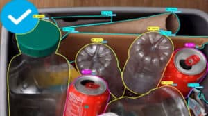 cans and bottles being identified using AI and ML image annotation