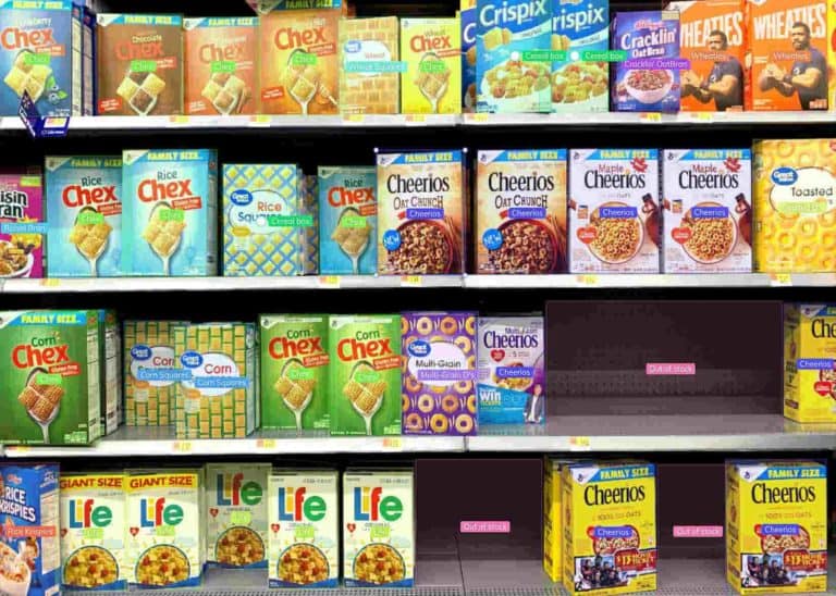 bounding boxes using computer vision of items on a grocery store shelf