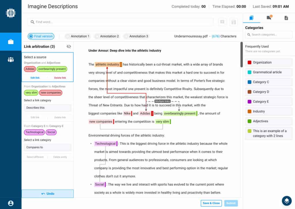 Inline Classification, Text Annotation Platform